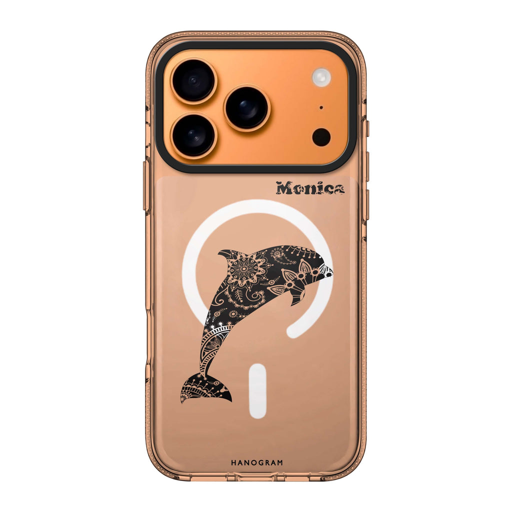 Mandala dolphin personalized name dolphin animal geometric iPhone 17 Pro Max ultra clear case