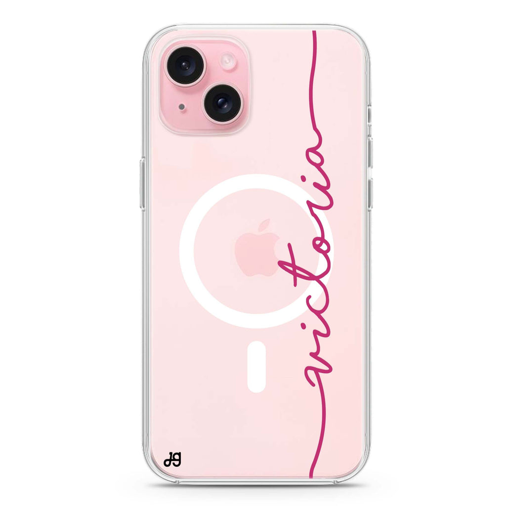 Vertical Handwritten II iPhone 15 Plus MagSafe Compatible Ultra Clear Case