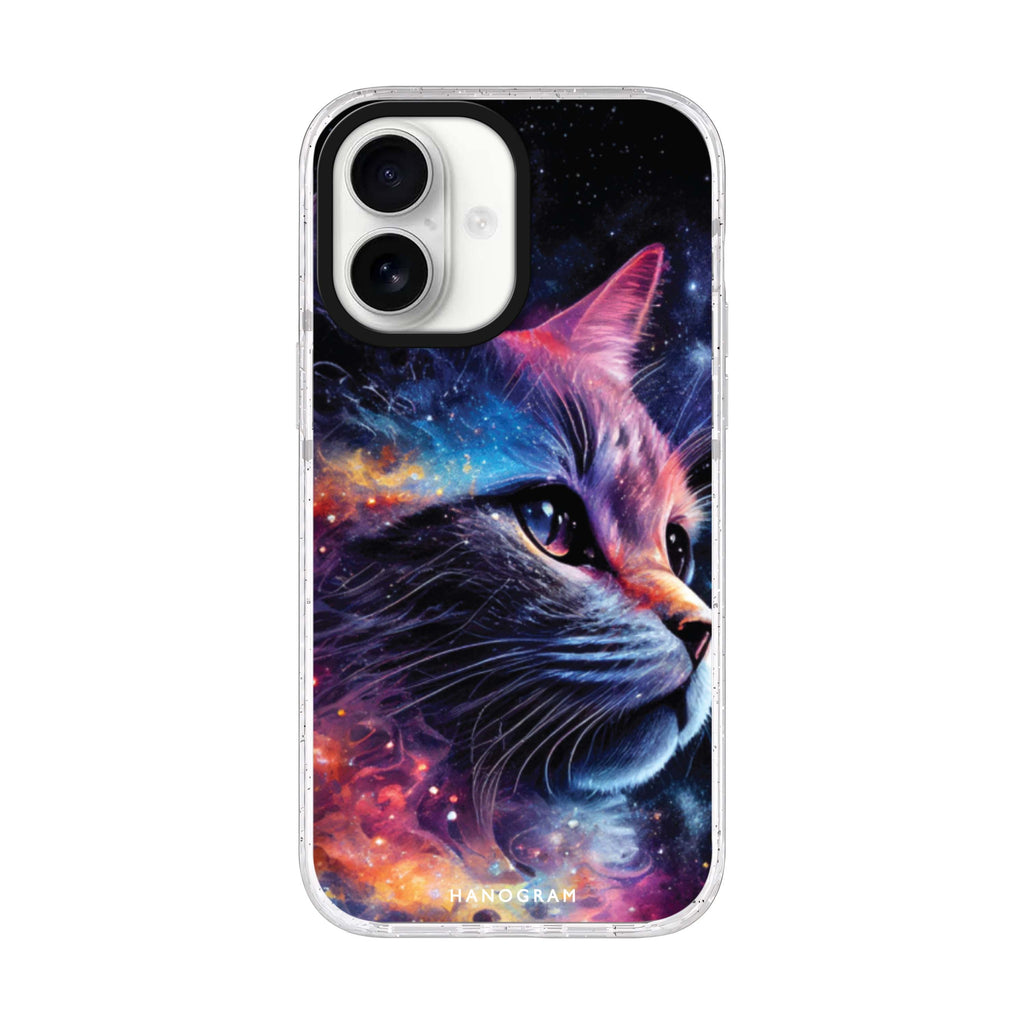 Galaxy Cat iPhone 17 ultra clear MagSafe case, front product view