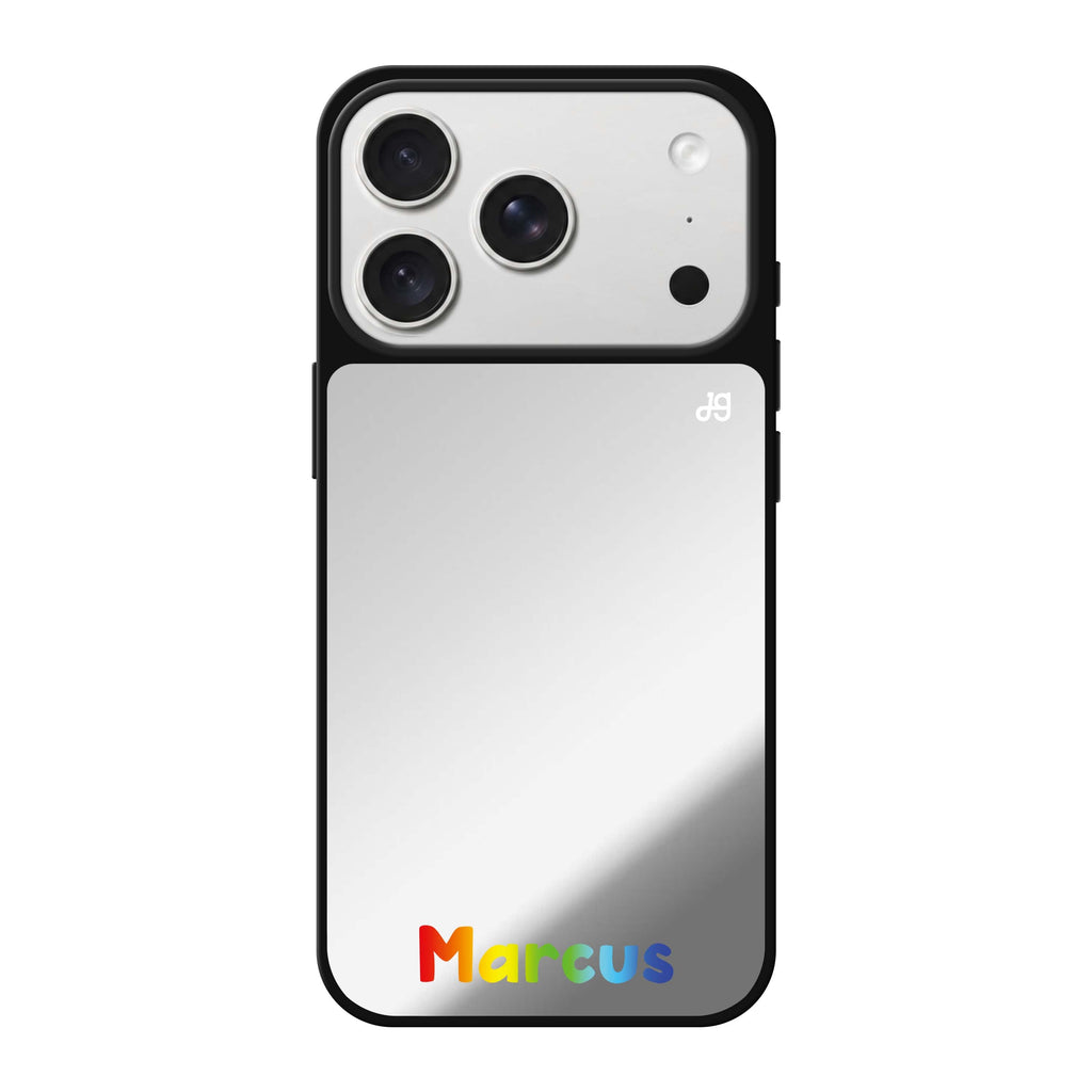 Custom #6 personalized name iPhone 18 Pro Max mirror case