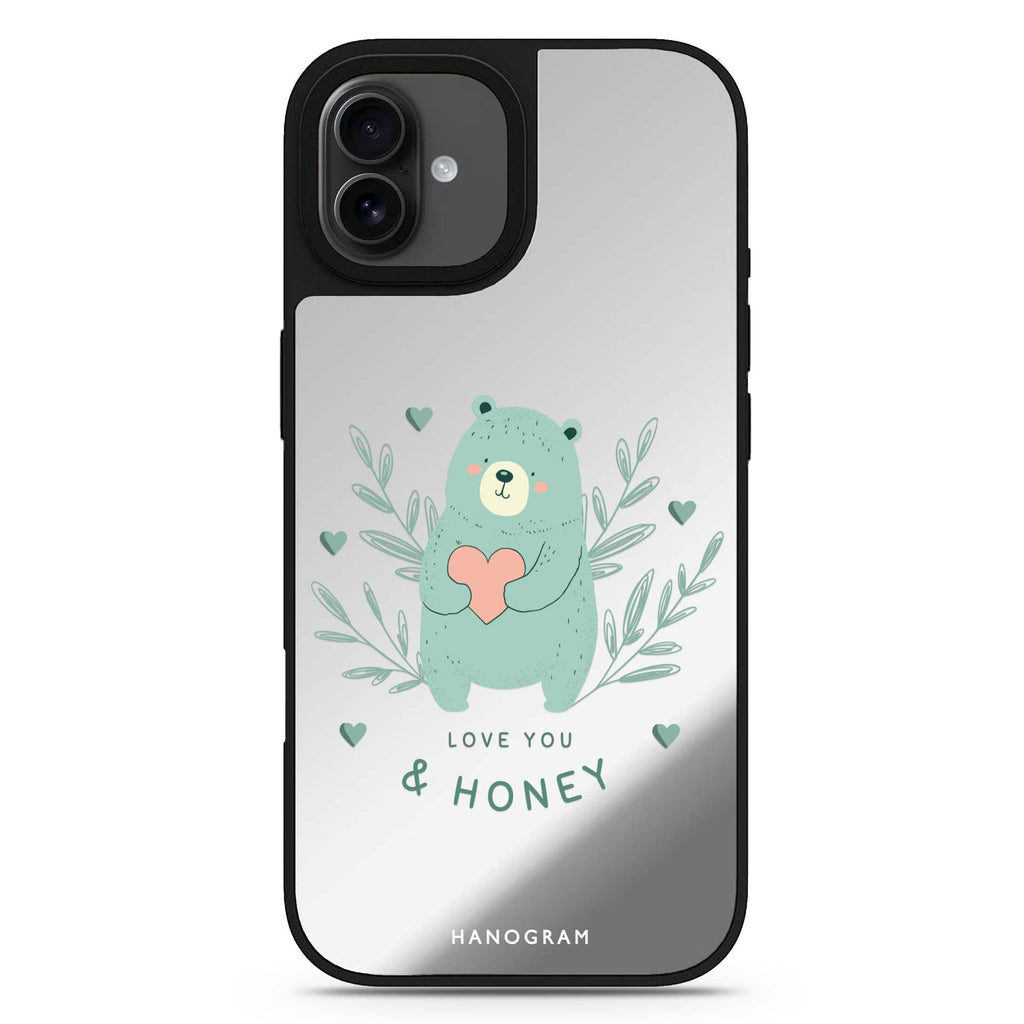 Honey Bear animal design iPhone 17 mirror case