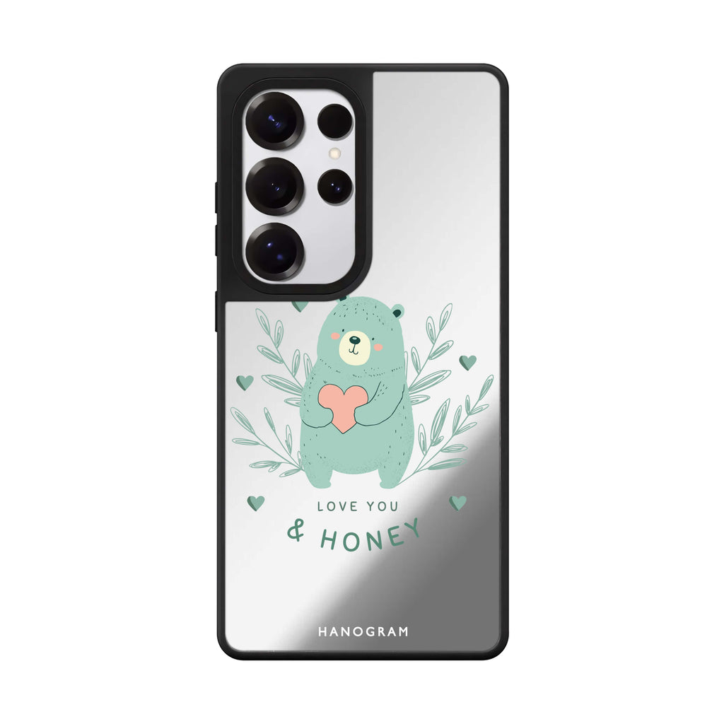 Honey Bear Samsung Galaxy S25 S24 S23 Ultra mirror case, front view