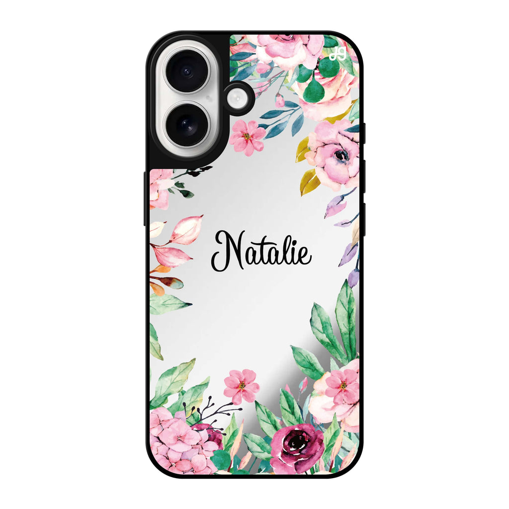 Reflective iPhone 16 Mirror Case –Floral Dream II Design