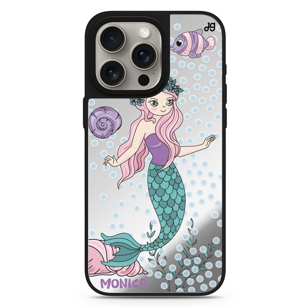 Mermaids personalized name MagSafe mirror case for iPhone 16/15/14 Pro Max and Pro, main view
