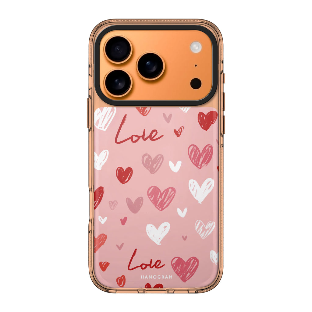 Love Grid heart pattern romantic geometric iPhone 17 Pro Max ultra clear case