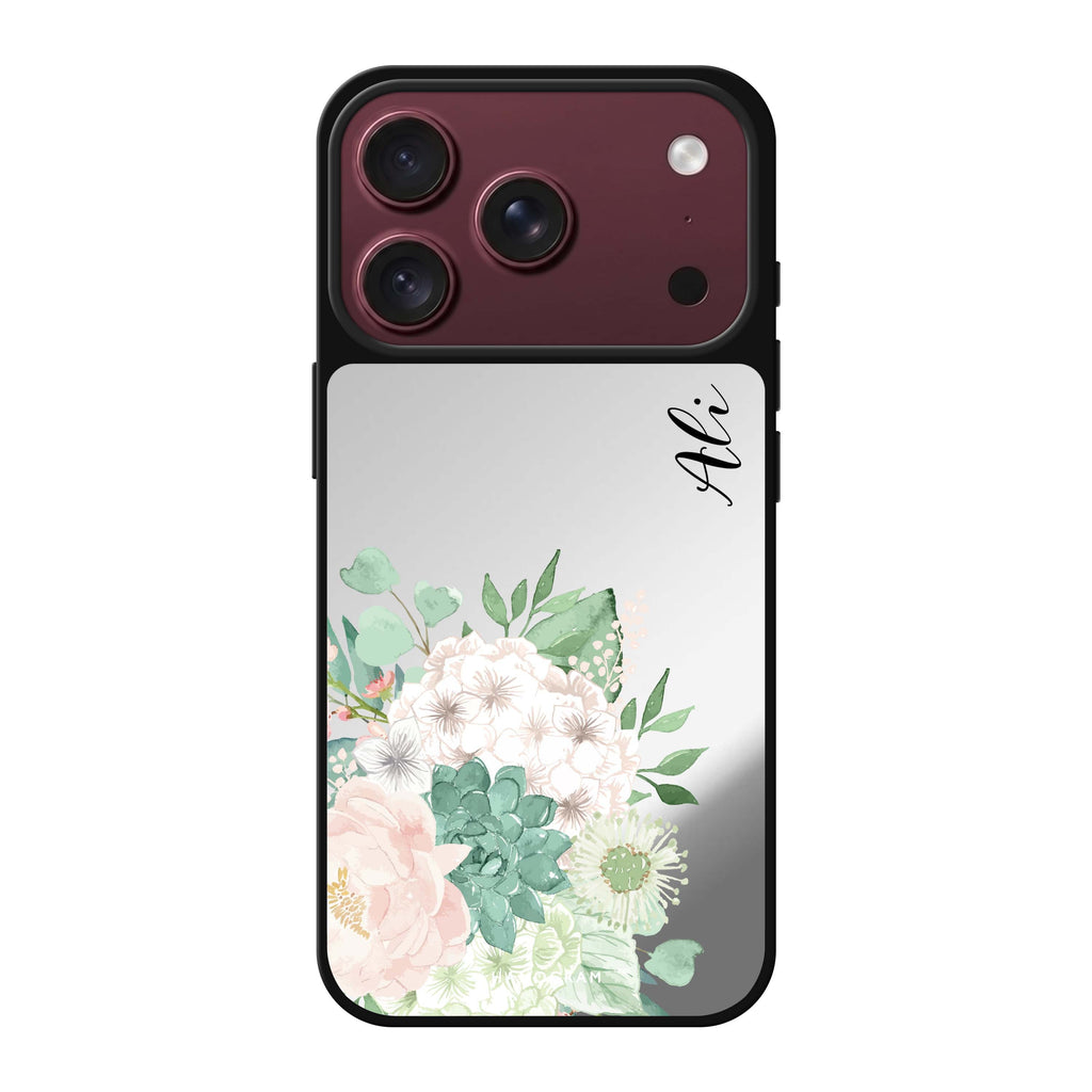 Vintage Flowers personalized name flower floral vintage iPhone 18 Pro Max mirror case