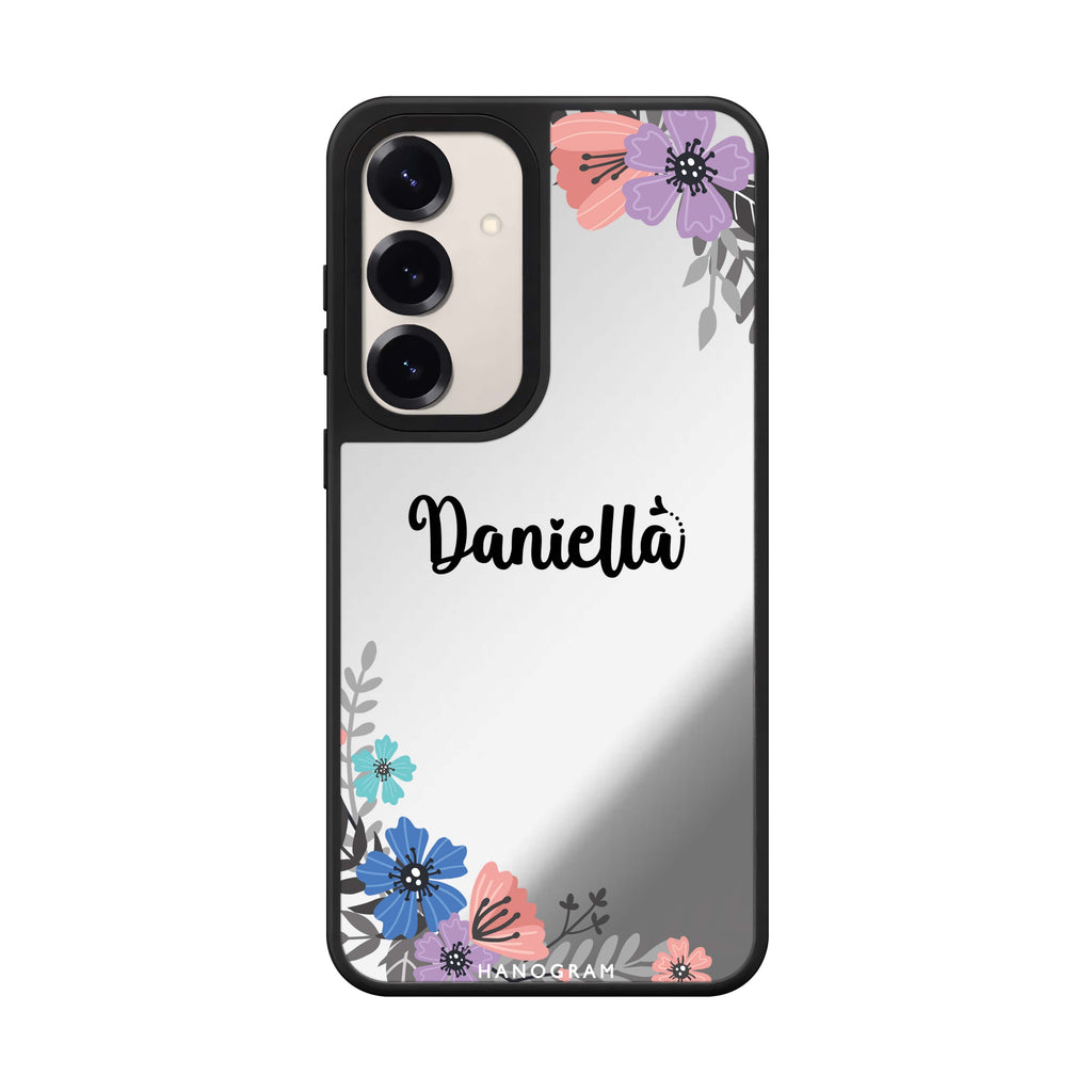 Custom name Blossom Bliss Samsung Galaxy mirror case front view