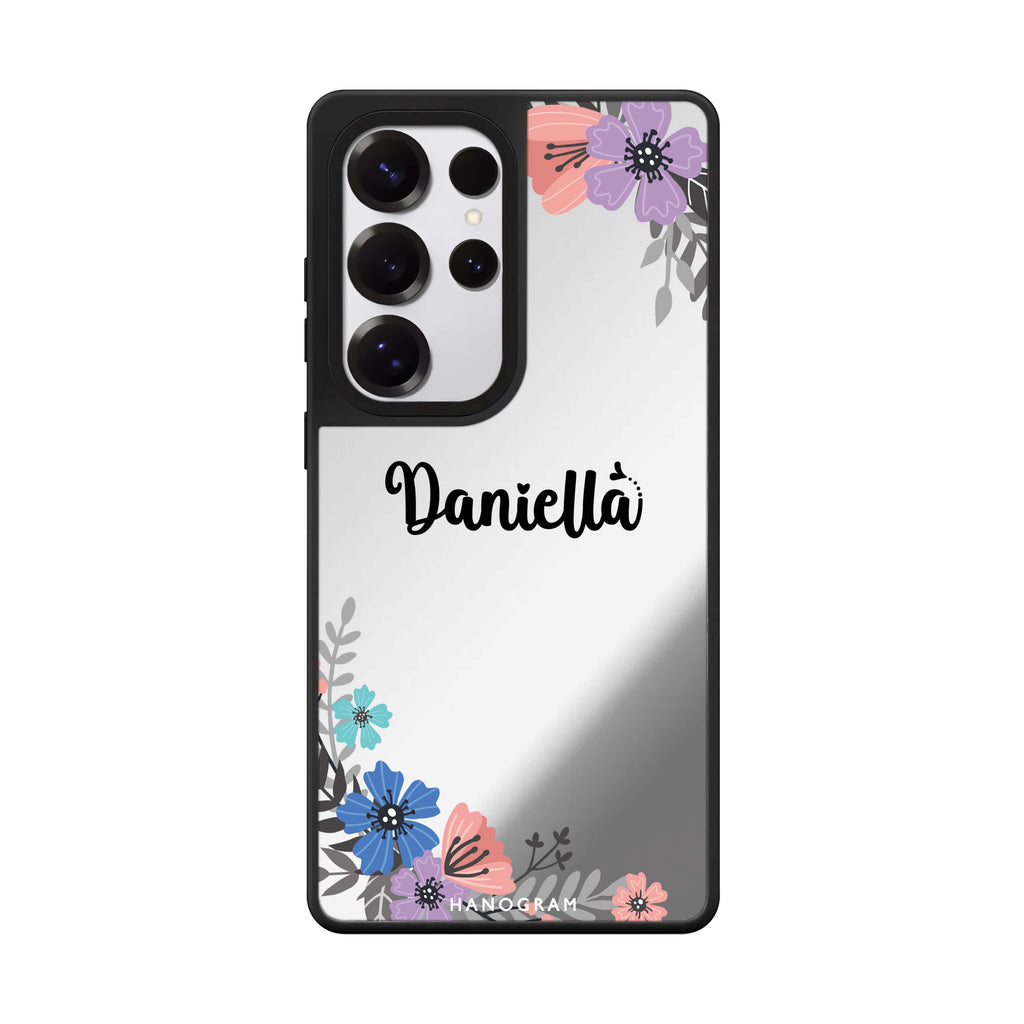 Custom Blossom Bliss Samsung Galaxy S25 S24 S23 Ultra mirror case, front view