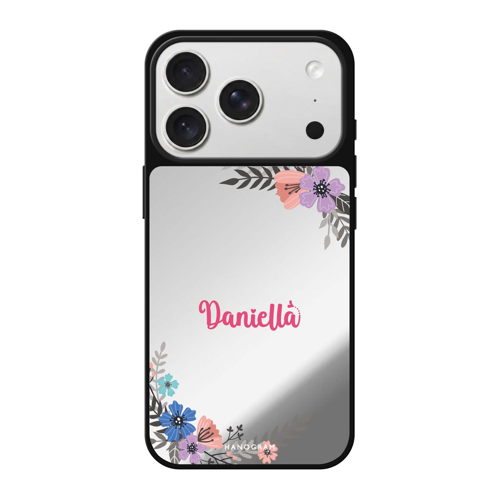 Blossom Bliss personalized name spring flower floral iPhone 18 Pro Max mirror case