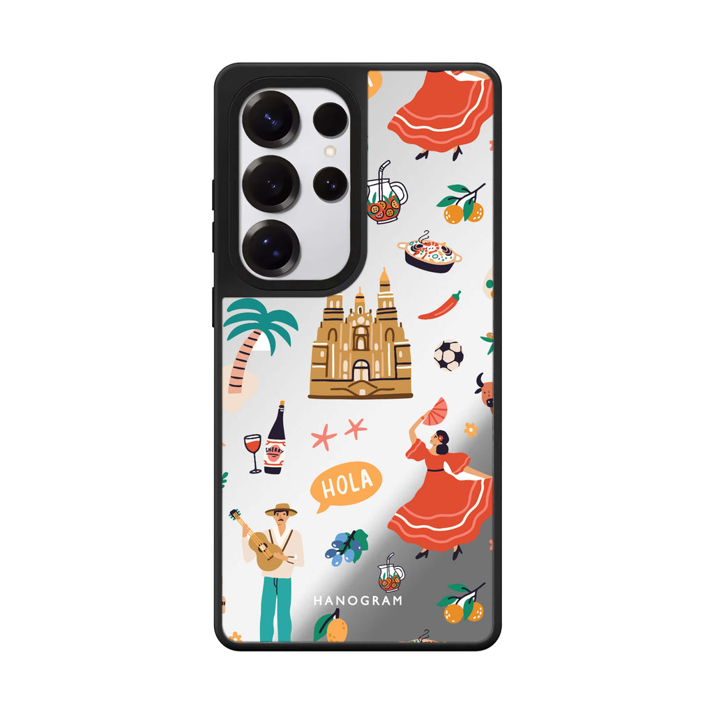 Hola Samsung Galaxy S25 S24 S23 Ultra mirror case, front view
