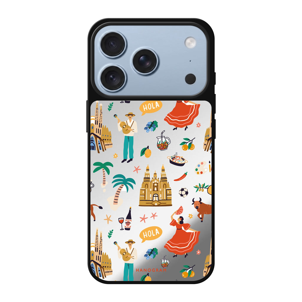 HOLA typography iPhone 18 Pro Max mirror case