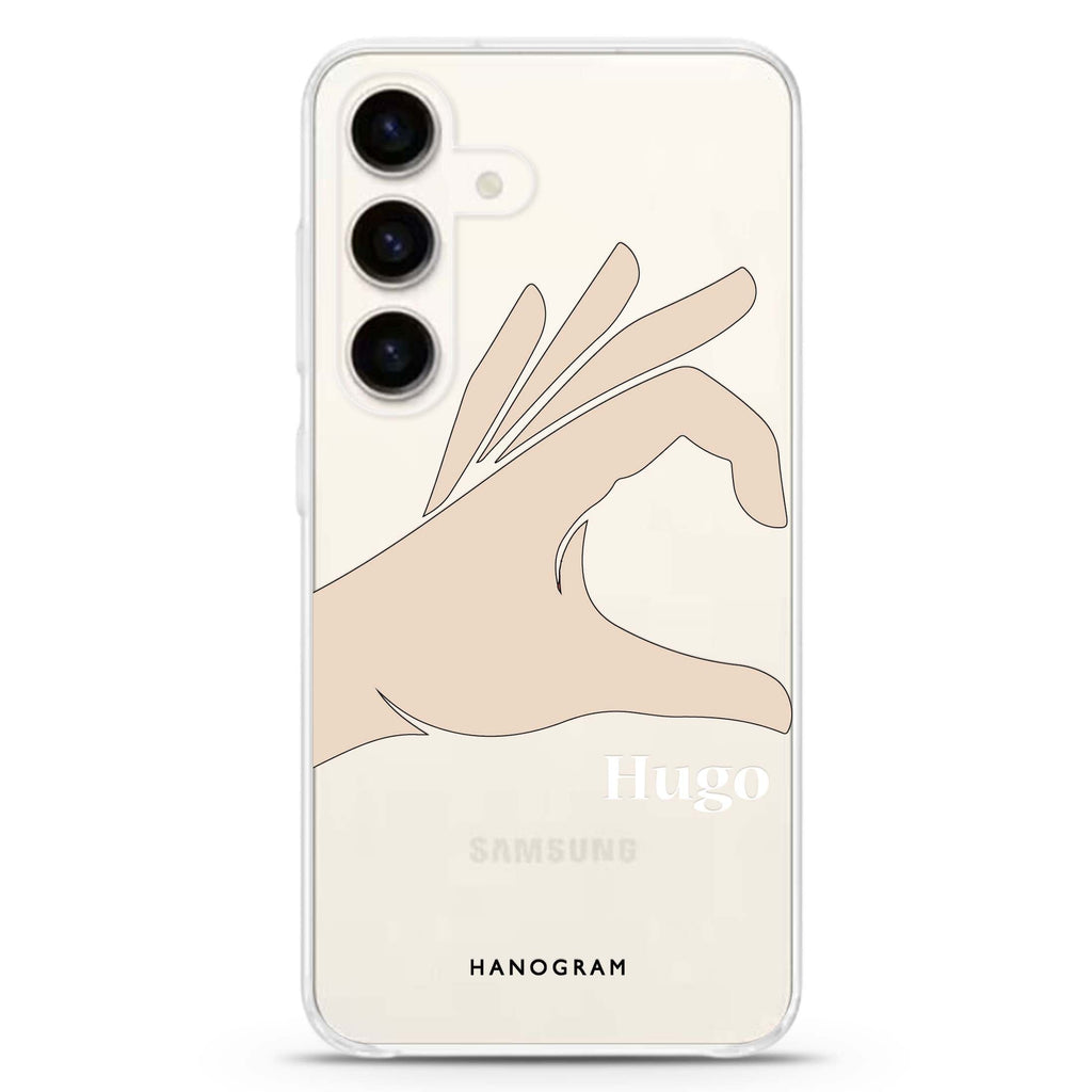 Left Hand heart Samsung Galaxy Ultra Clear Case