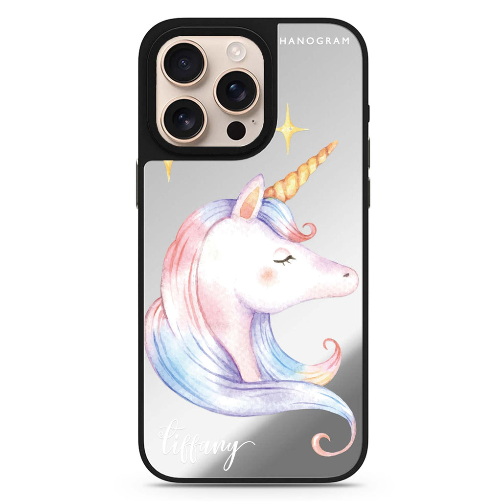 Wonderful Floral personalized name floral design iPhone 16/15/14 Pro Max & Pro mirror case