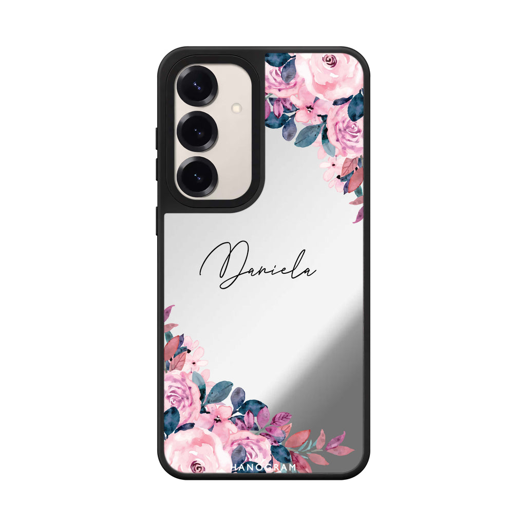 Custom name Blossom Breeze Samsung Galaxy mirror case front view