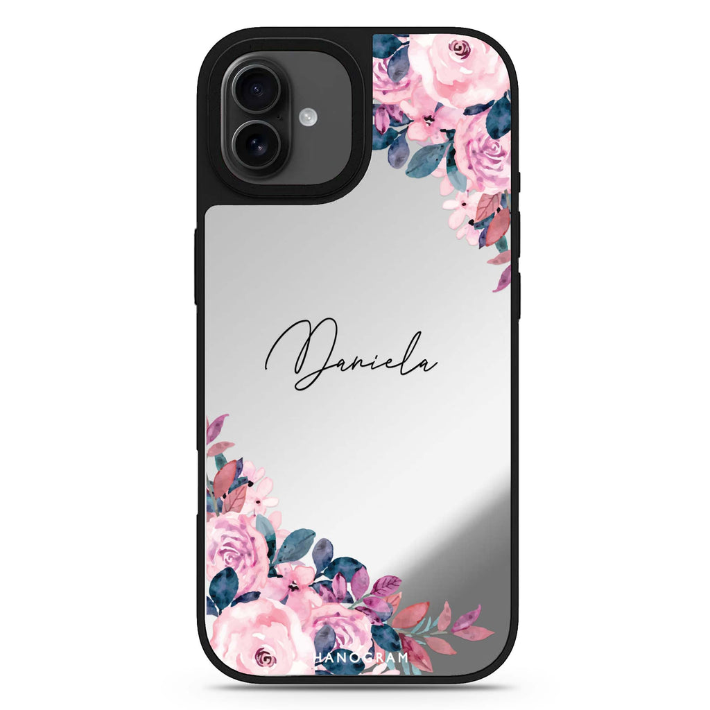 Blossom Breeze personalized name floral design iPhone 17 mirror case