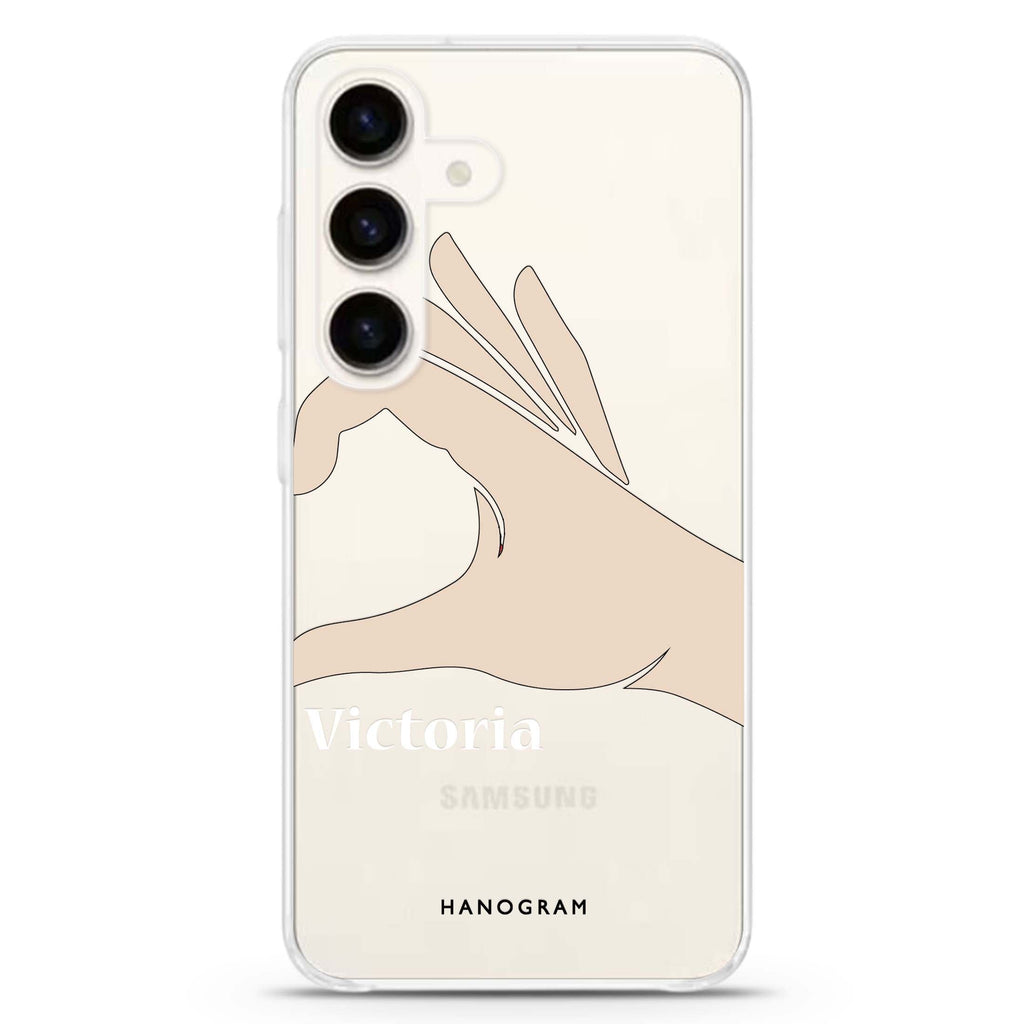 Right Hand heart Samsung Galaxy Ultra Clear Case