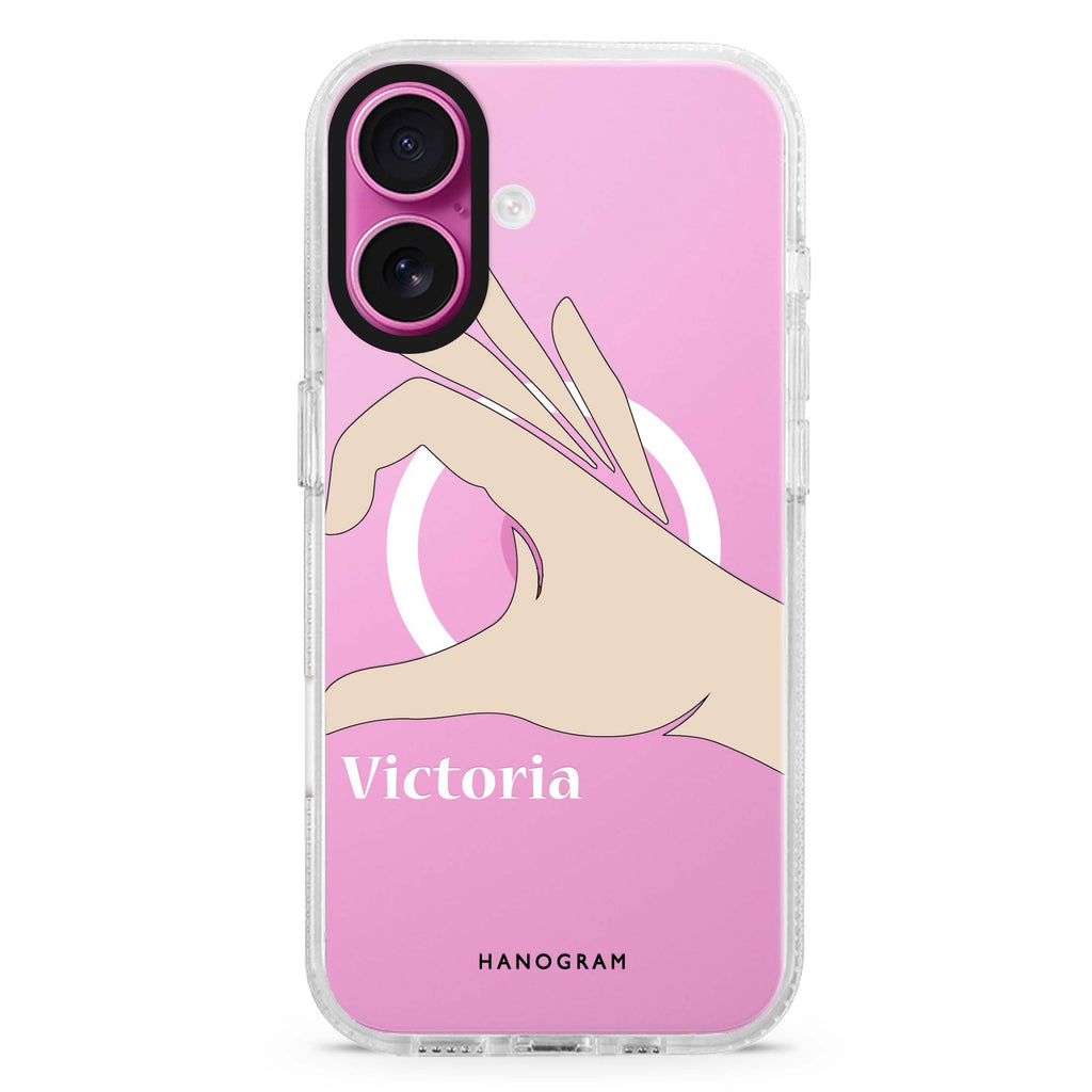 Right Hand heart MagSafe Compatible iPhone 16 Ultra Clear Case - Personalized and Stylish Protection