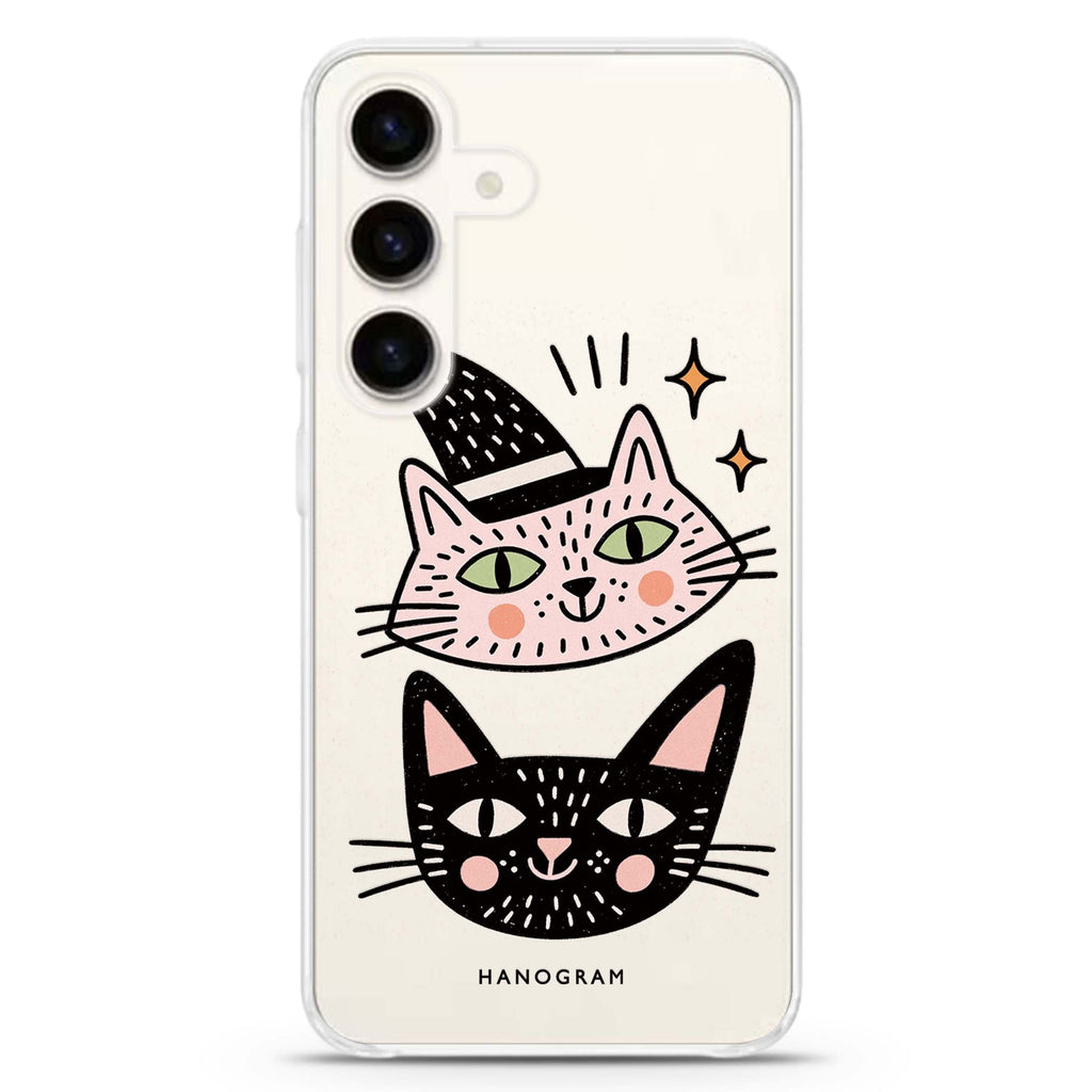 Two Cats One Spell Samsung Galaxy Ultra Clear Case — front view