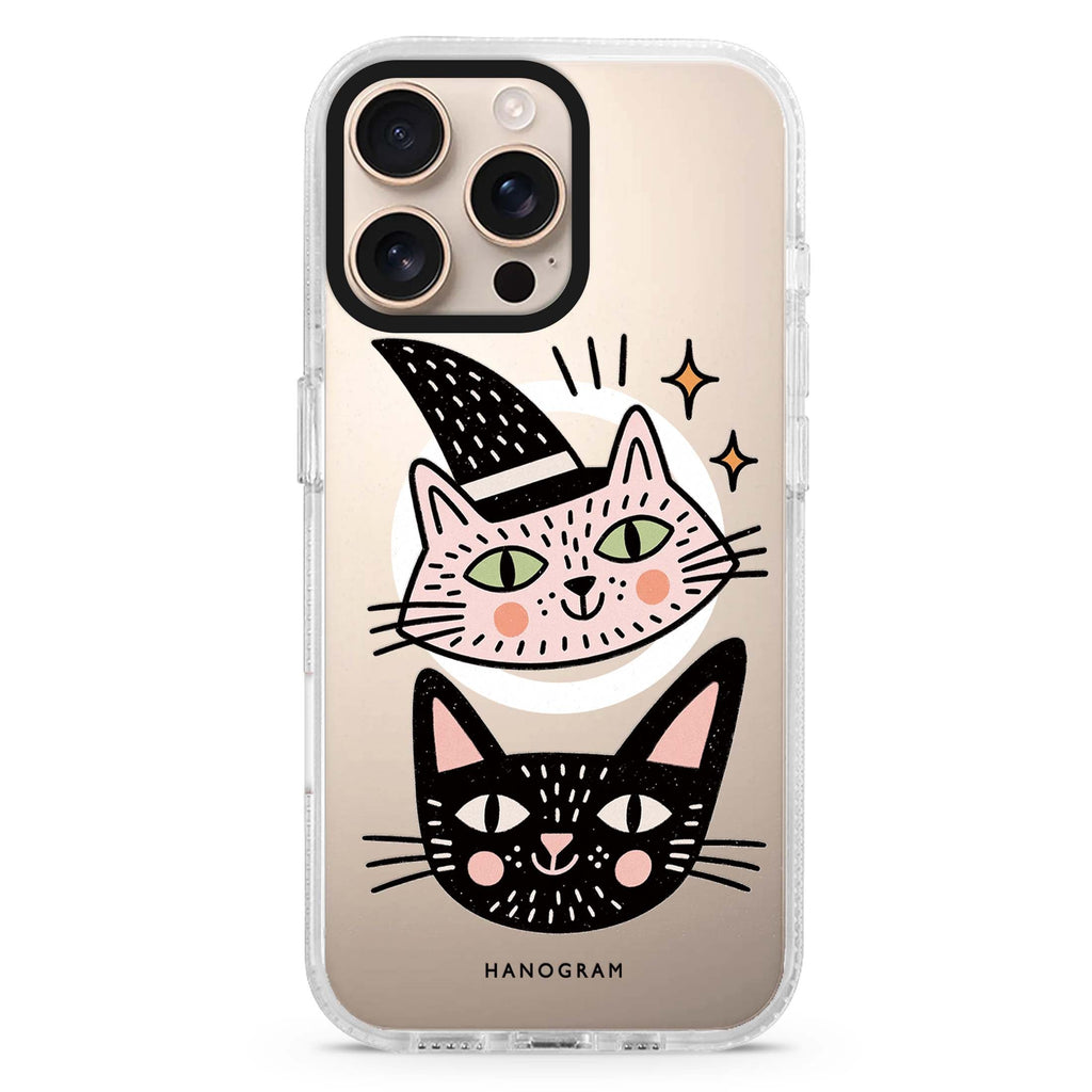 Two Cats One Spell MagSafe Compatible Ultra Clear Case for iPhone 16 Pro Max - main view