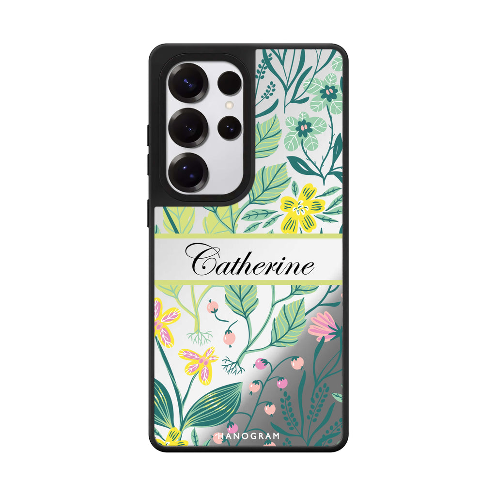 Custom Fleur Fusion Samsung Galaxy S25 S24 S23 Ultra mirror case, front view