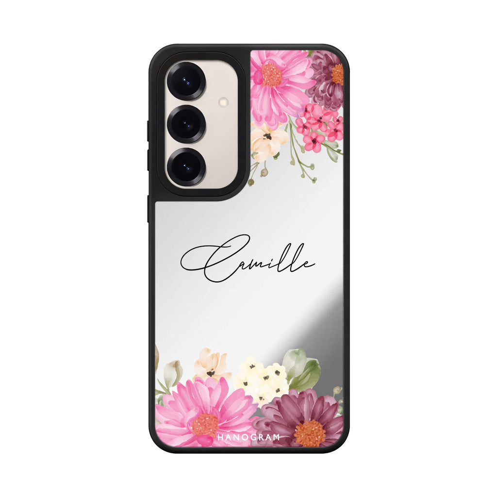 Custom name Blooms Bounty Samsung Galaxy mirror case front view
