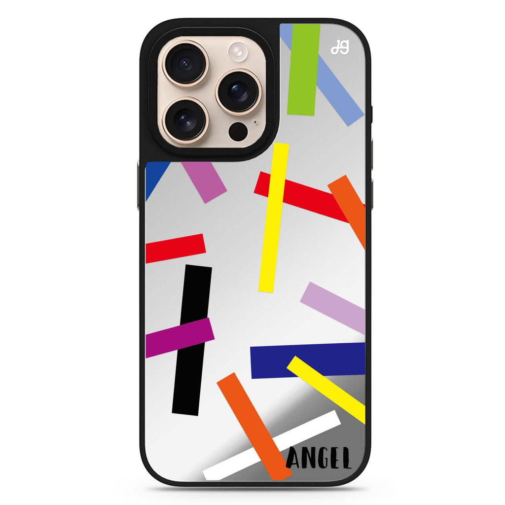 Abstract Art personalized name abstract pattern iPhone 16/15/14 Pro Max & Pro mirror case
