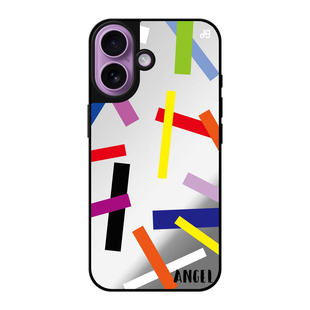 Reflective iPhone 16 Mirror Case –Abstract Art Design