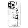 Marble Edition I custom name iPhone 16/15/14 Pro Max & Pro ultra clear case marble design, front product view