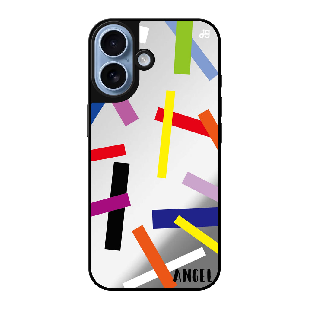 Reflective iPhone 16 Mirror Case –Abstract Art Design