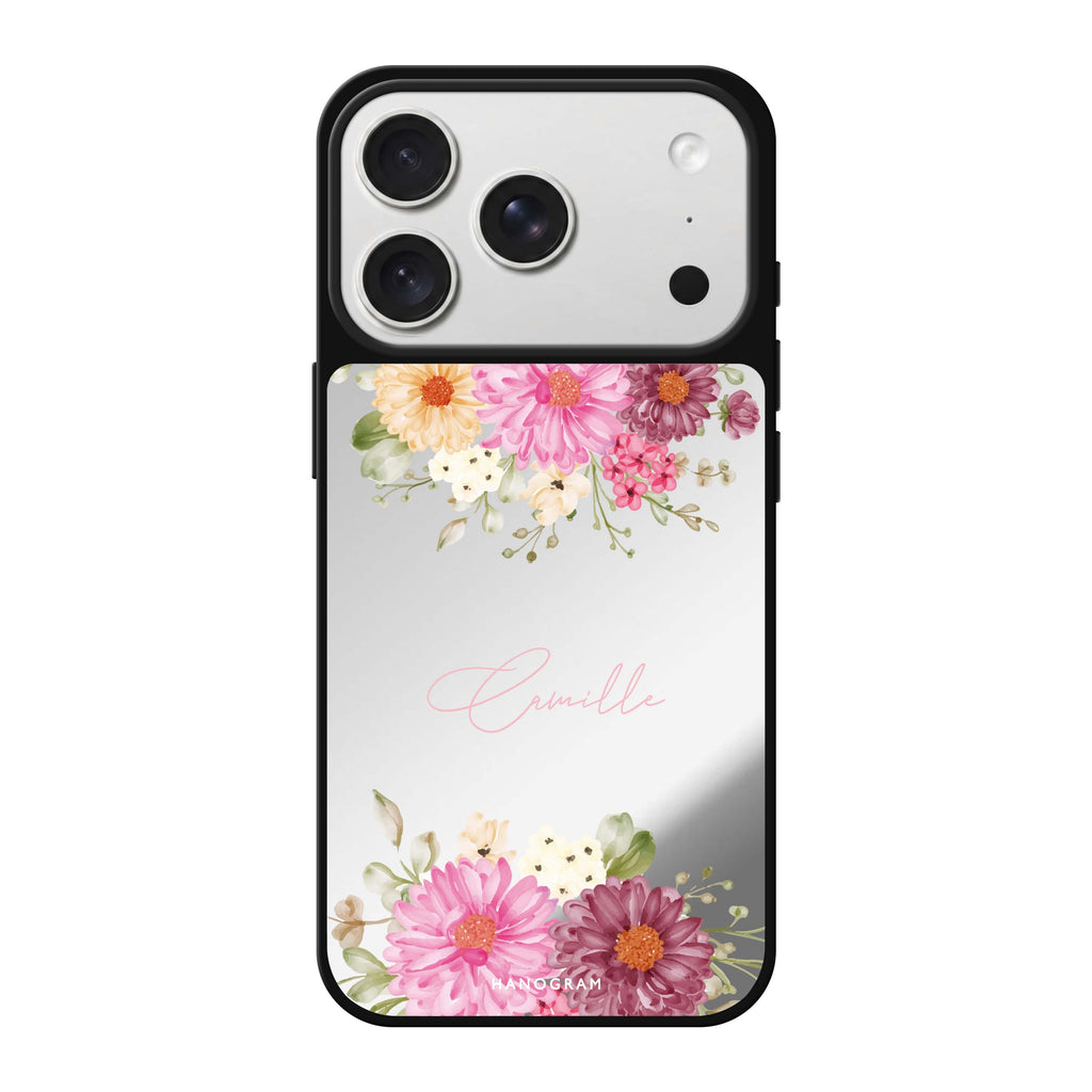 Blooms Bounty personalized name spring flower floral iPhone 18 Pro Max mirror case