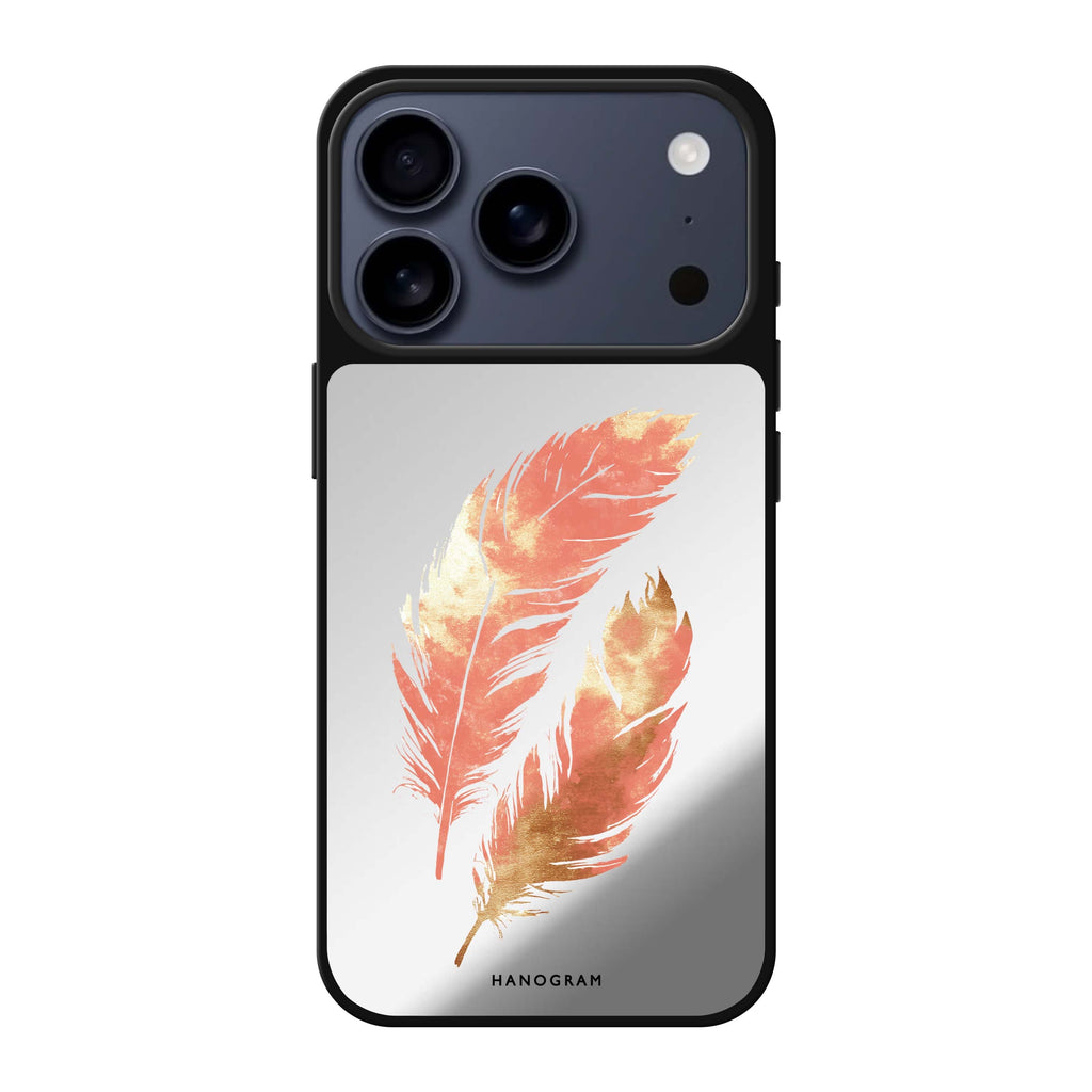 Golden Feathers gold bird animal iPhone 17 Pro Max mirror case