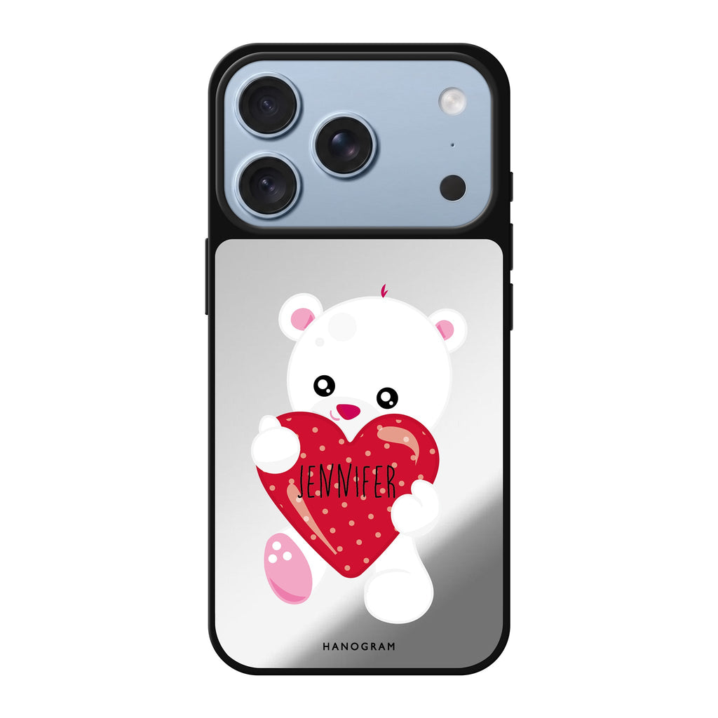 Lovely Bear personalized name bear animal iPhone 18 Pro Max mirror case