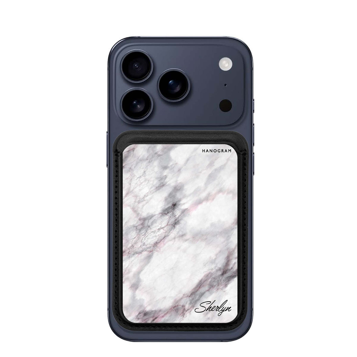 Simple White Marble Magsafe Wallet – Hanogram