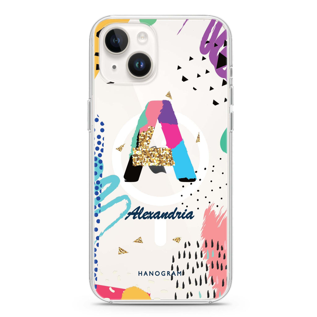 Artistic Monogram IV iPhone 15 Plus MagSafe Compatible Ultra Clear Case