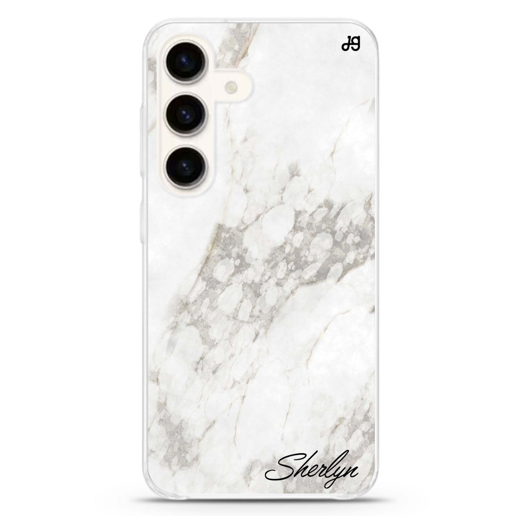Simple White Marble Samsung Galaxy Ultra Clear Case