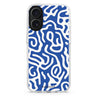 Coastal Curves iPhone 16 and 16 Plus ultra clear case, transparent graphic artwork, front product view