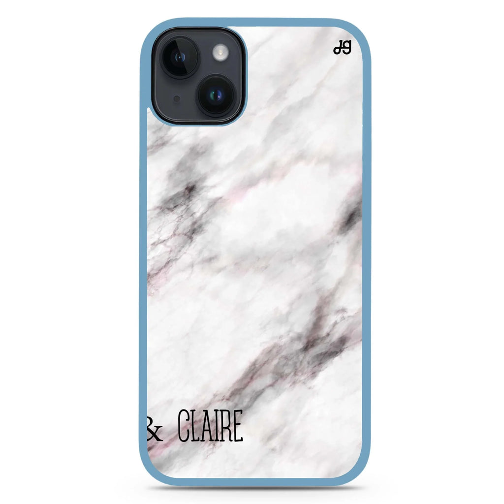 White Marble iPhone 15 Impact Guard Bumper Case