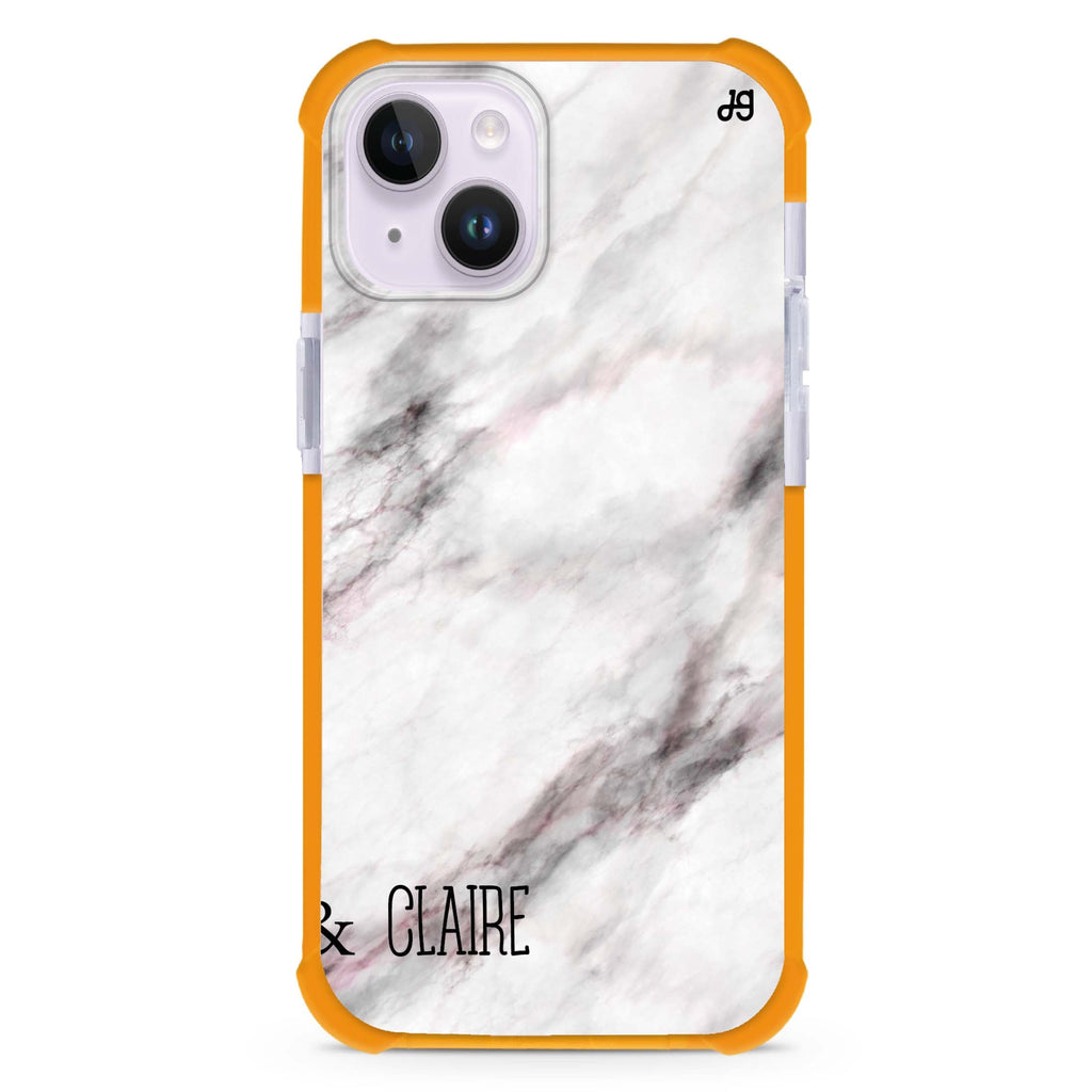 White Marble iPhone 15 Plus Ultra Shockproof Case