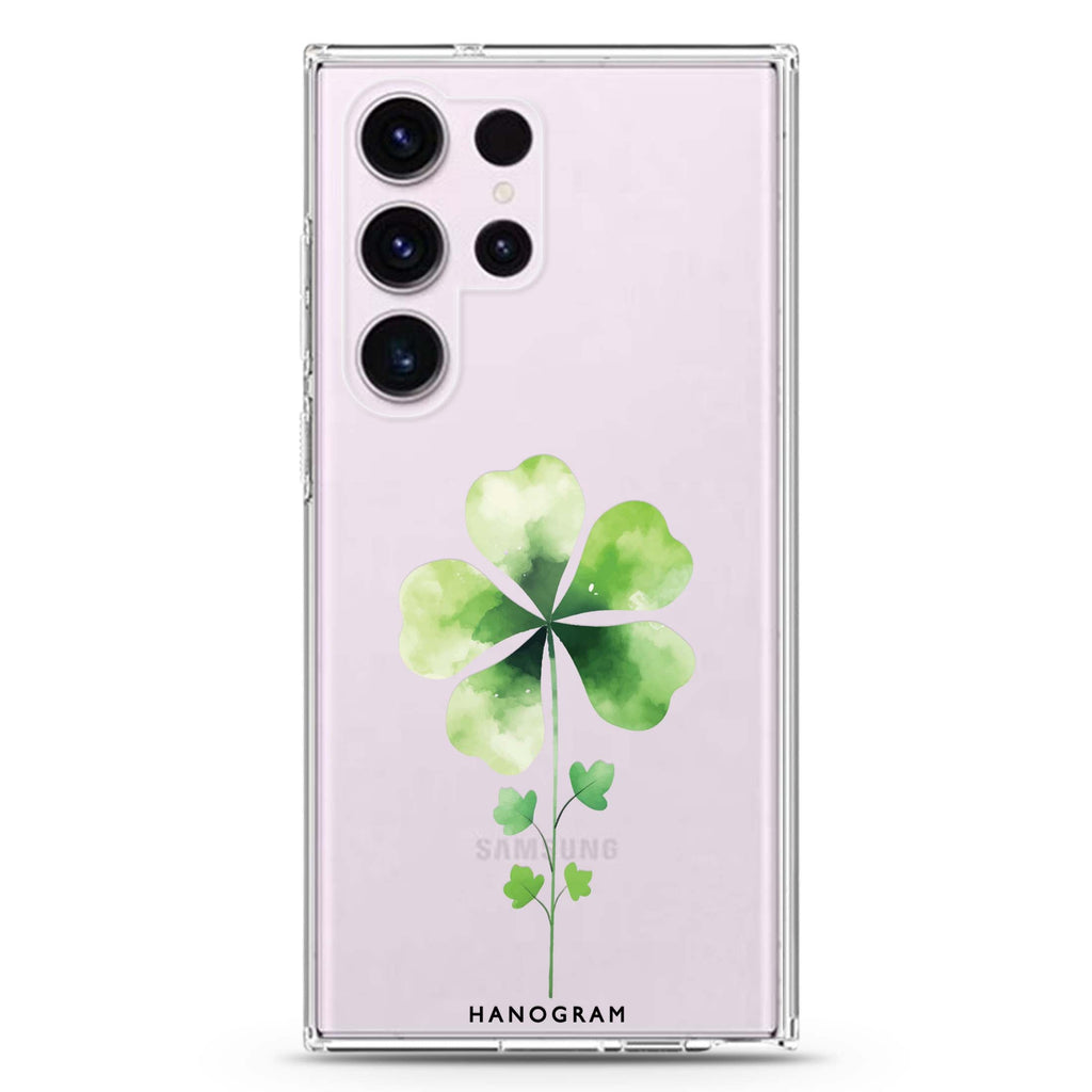 Green Bliss Samsung Galaxy S26/S25/S24/S23/S22 Ultra ultra clear case, transparent design, main view