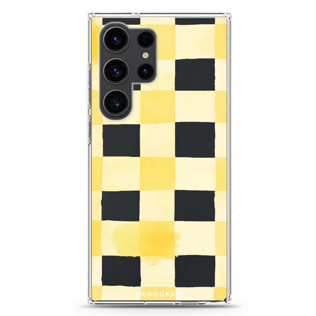 Lemon Checks Samsung Galaxy S26/S25/S24/S23/S22 Ultra ultra clear case, transparent design, main view