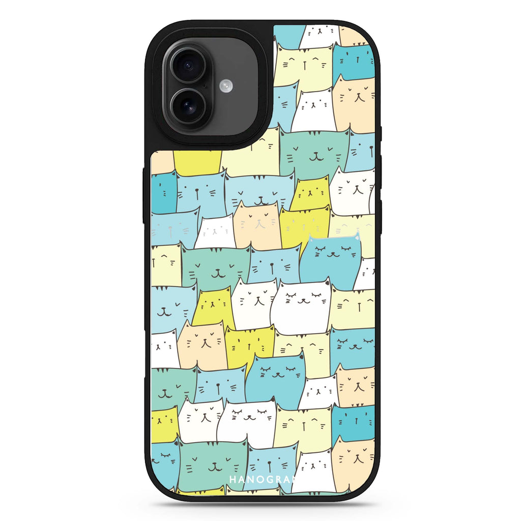 Kitty Chirps cat design iPhone 17 mirror case