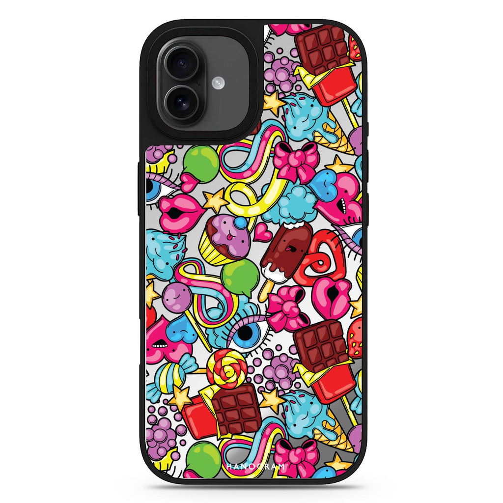 Doodle Delights abstract art iPhone 17 mirror case