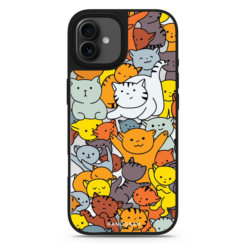 Meow Mates cat design iPhone 17 mirror case