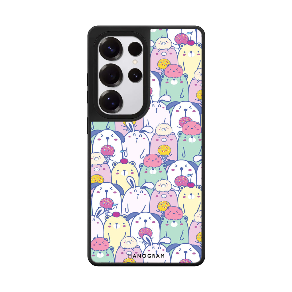 Charm Critters Samsung Galaxy S25 S24 S23 Ultra mirror case, front view