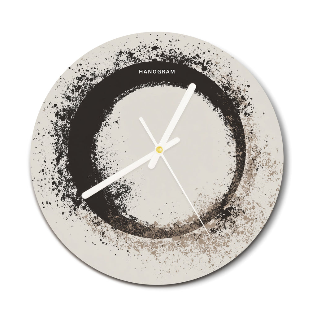 Zen Ink Circle premium glass wall clock, minimal home decor clock, main view