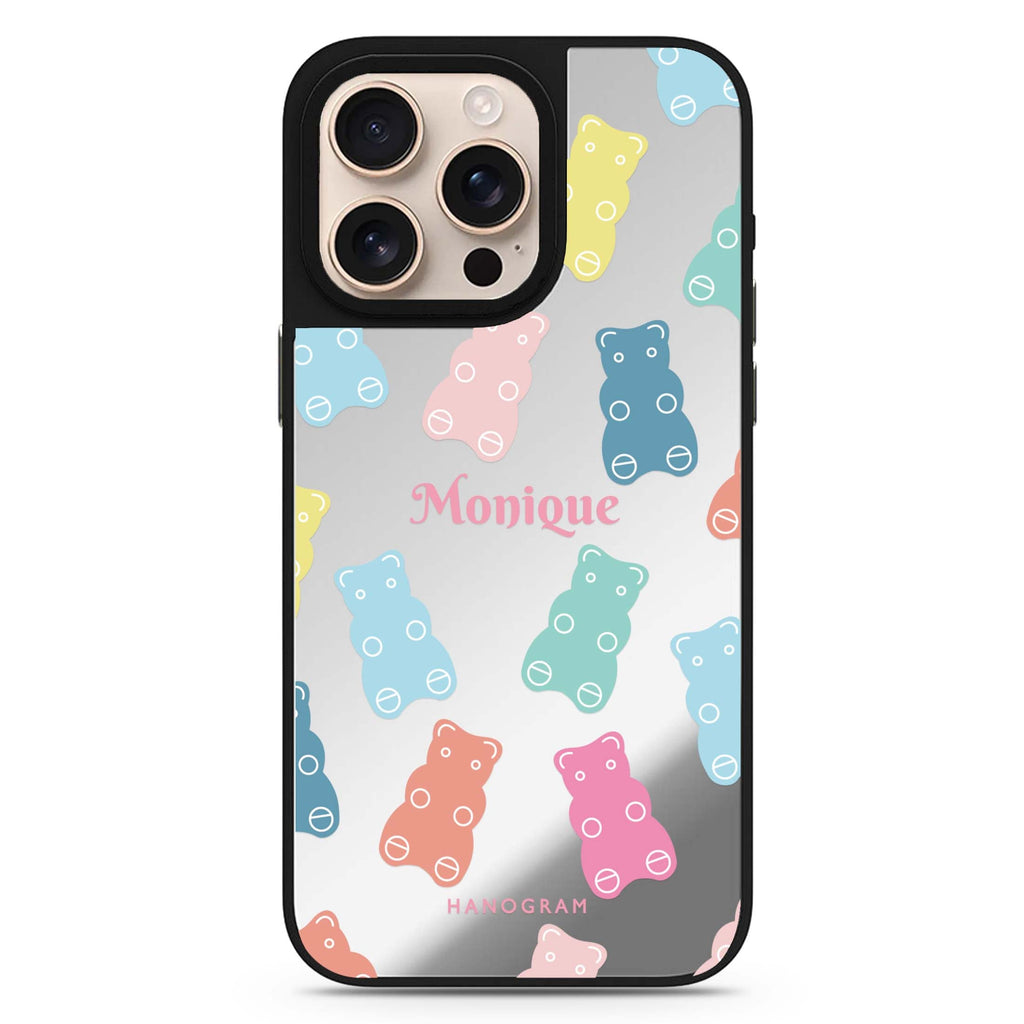 Sweet Dream Bear personalized name animal design iPhone 16/15/14 Pro Max & Pro mirror case