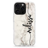 Marble Edition V custom name iPhone 16/15/14 Pro Max & Pro ultra clear case marble design, front product view