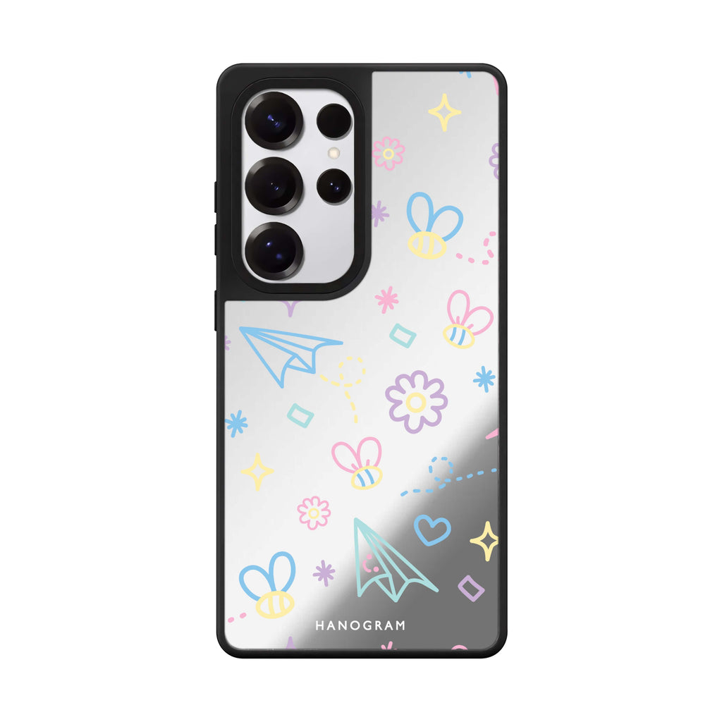 Playful Patterns Samsung Galaxy S25 S24 S23 Ultra mirror case, front view