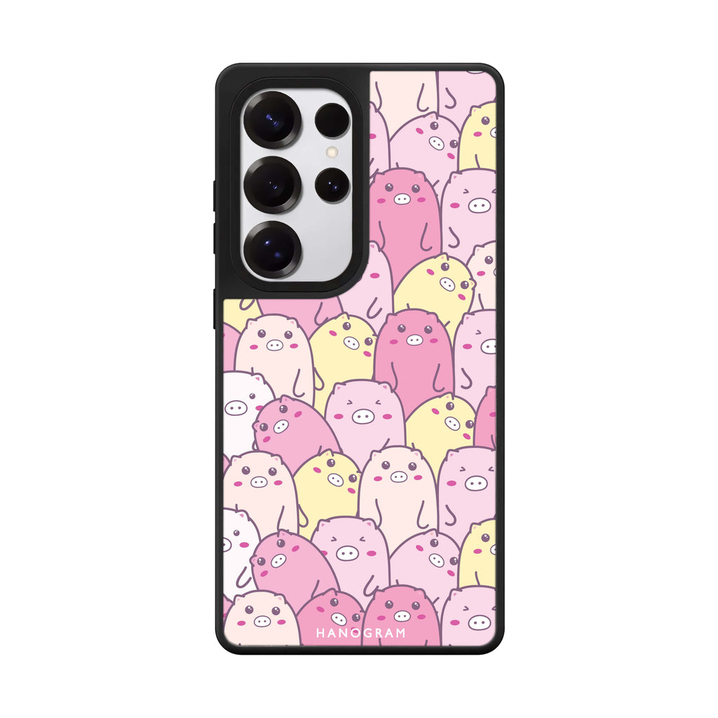 Piggy Pals Samsung Galaxy S25 S24 S23 Ultra mirror case, front view