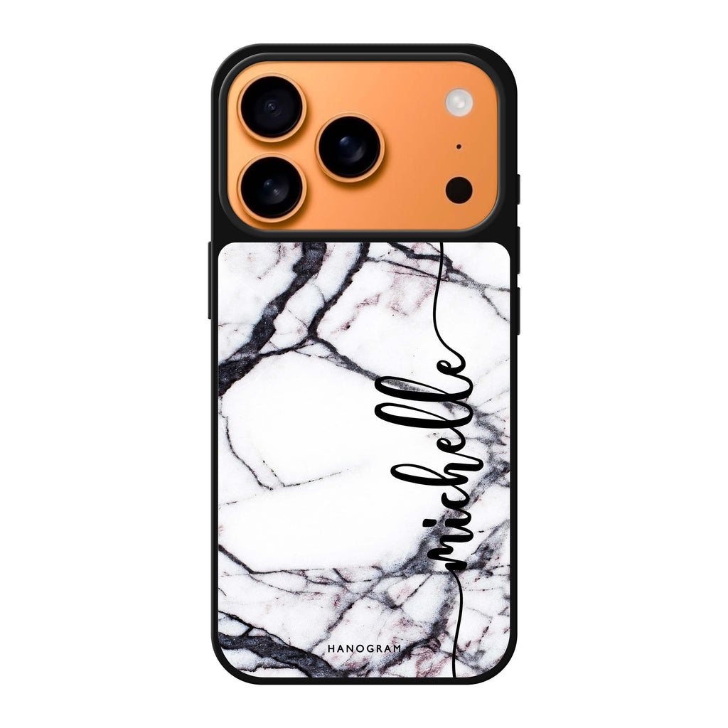 Marble Edition VI personalized name marble iPhone 17 Pro Max mirror case